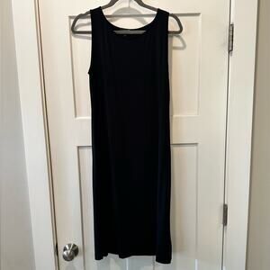 Eileen Fisher Viscose Jersey Tank Dress - Maxi - Black Size Small